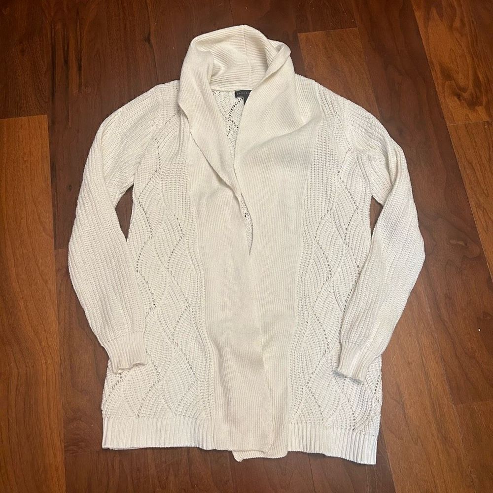 Grace Elements women’s white cardigan open front sweater size small